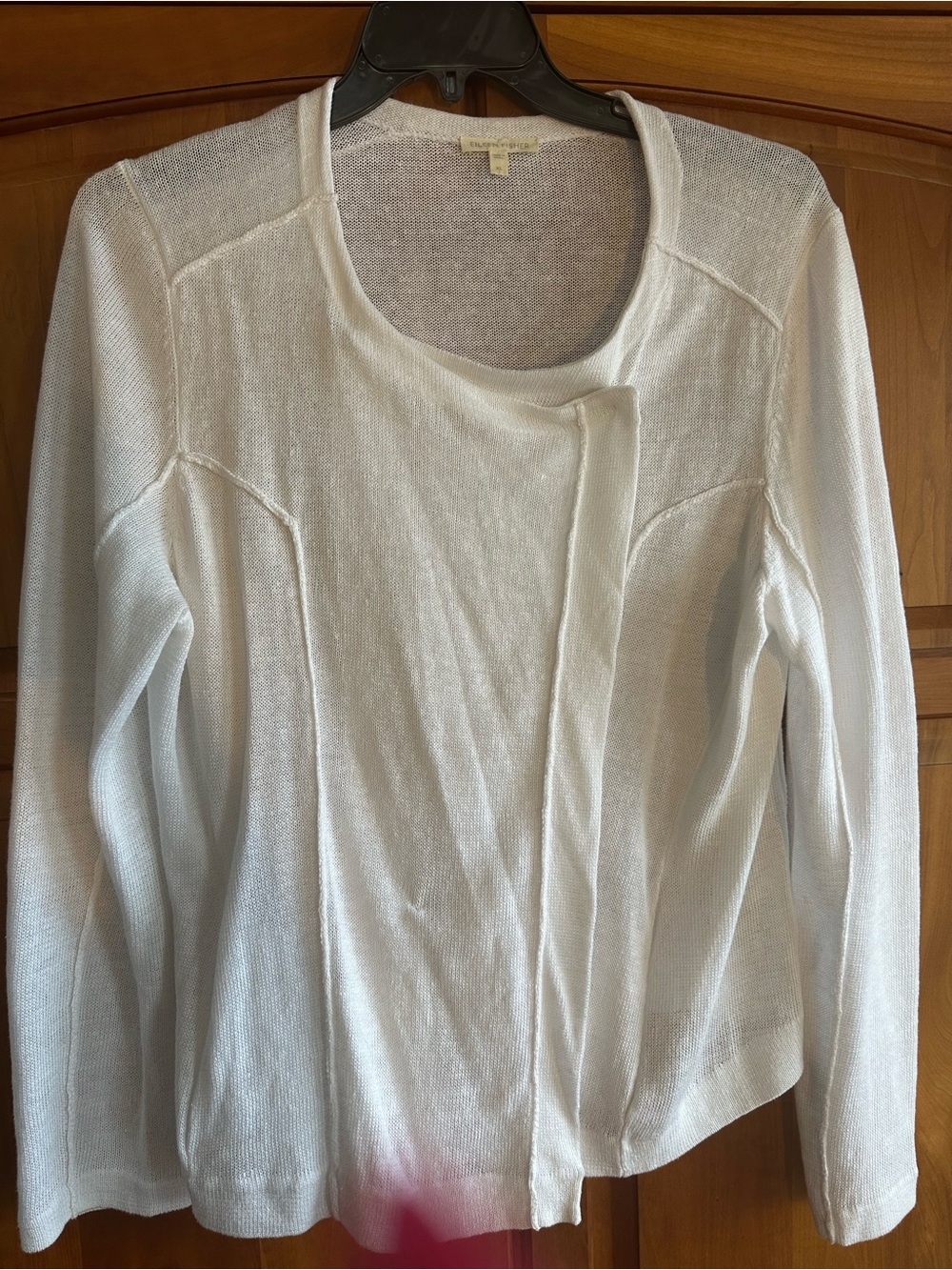 Eileen Fisher White Linen Sweater. Like new, worn once, XL, P-T-P is 22.5"